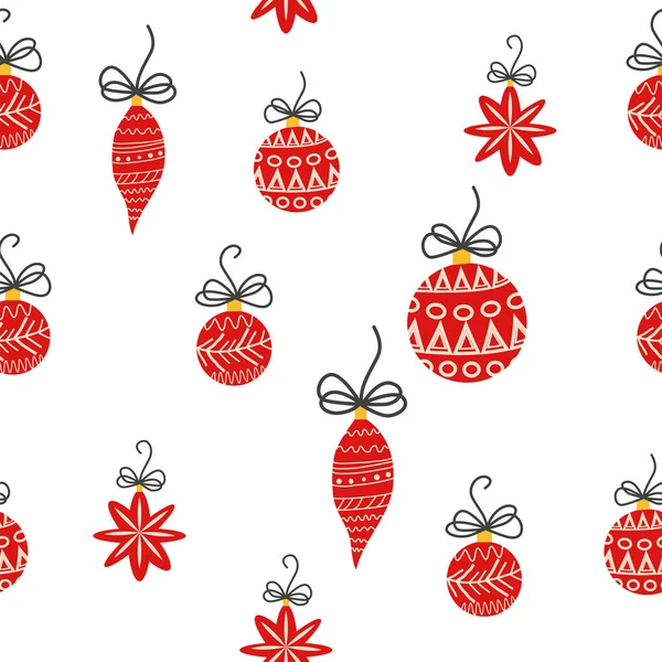 Ručně Kreslené Bezešvé Vzor Roztomilé Ručně Kreslené Vánoční Stromky Dekorace — Stockový vektor