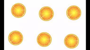 Sulu greyfurt daireleri döner, görünür ve kaybolur, suya düşer. Turuncu, kırmızı, sarı, yeşil meyve