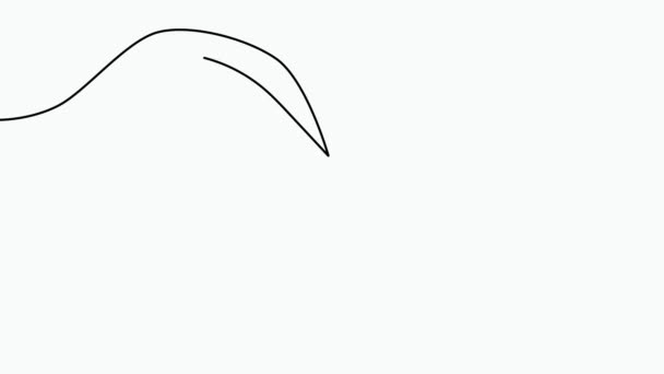 Abstrakcyjna twarz z motylkiem rysunek jednej linii. Portret minimalistyczny styl — Wideo stockowe