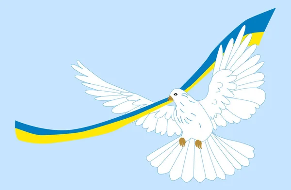 Dove Peace Flag Ukraine Concept Peace Ukraine —  Vetores de Stock
