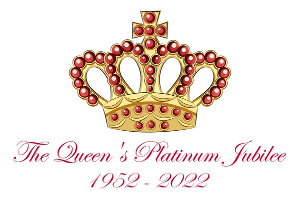 Queen Elizabeth Platinum Jubilee Crown Celebration Poster Reigning Years 1952 — Stok Vektör