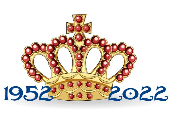 Queen Elizabeth Platinum Jubilee Crown Celebration Poster Reigning Years 1952 — Vetor de Stock
