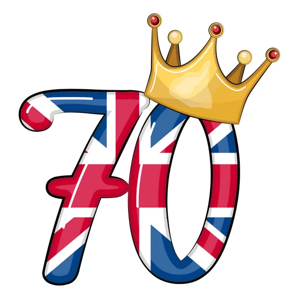 Queen Elizabeth Platinum Jubilee Celebration Poster Backdrop Union Jack Reigning — Stok Vektör