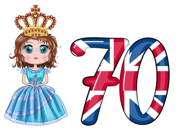 Kraliçe Elizabeth Platin Kutlama Posteri Kraliçe Yıldır Hüküm Sürüyor — Stok Vektör