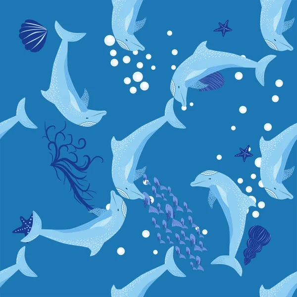 Yunus, deniz sakinleri kusursuz desen, deniz kabukları, algler, denizyıldızı, deniz yaban hayatı arasında güzel bir karakter..