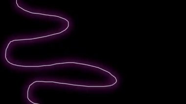 Neon arka plan. Parlak neon ışık çizgileri görünür ve kaybolur. Sahne animasyonu veya vj döngüsü için hareket arkaplanı. Modern neon çizgileri döngüleniyor