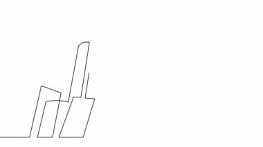 Şehir gökdelenlerinin aralıksız çizimlerinin animasyonu.