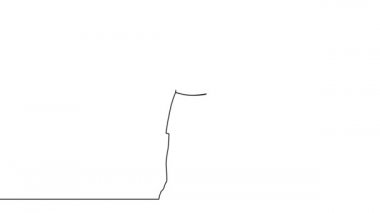 Kendini çizen bir adamın animasyonu, ağırlık kaldırmak. Erkek vücutçunun el yapımı siluet animasyonunun kesintisiz bir çizimi. Spor salonu illüstrasyonu.