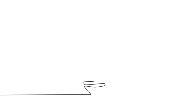 電球の一本の連続的な一本の線画の簡単なアニメーションを描く 白地に黒の線を手描き — ストック動画