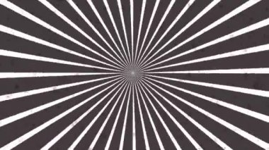 Psikedelik büküm çemberleri. Yuvarlak çizgili siyah beyaz çizgiler. Hipnotize edici dönen soyutlama. Optik sanat efekti, optik illüzyon. Kusursuz yaşlanma, tahıl etkisi döngüsü animasyonu.