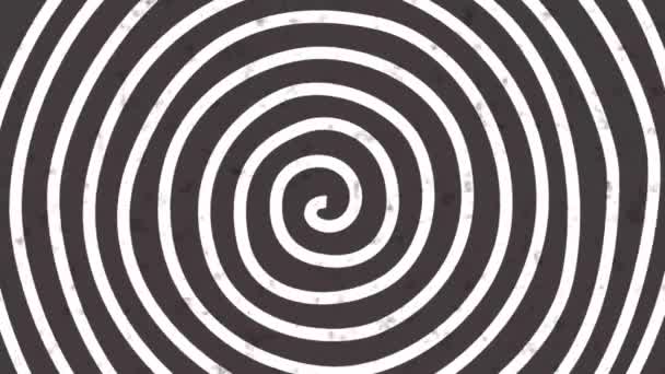 Psychedelisch Wirbelnde Kreise Runde Schwarz Gestreifte Weiße Linien Rotierende Hypnotische — Stockvideo