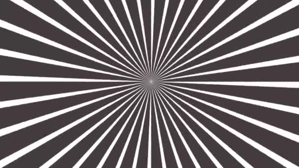 Психоделические Круги Круглые Полосатые Черные Белые Линии Вращающаяся Гипнотическая Абстракция — стоковое видео