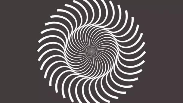 迷幻的旋转着的几个圆圈 圆形条纹黑色白线 旋转的催眠旋转抽象 Art效果 光学错觉 无缝线动画 — 图库视频影像