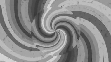 Psikedelik büküm çemberleri. Yuvarlak çizgili siyah beyaz çizgiler. Hipnotize edici dönen soyutlama. Optik sanat efekti, optik illüzyon. Kusursuz yaşlanma, tahıl etkisi döngüsü animasyonu.