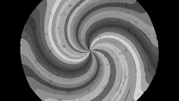 Psikedelik Büküm Çemberleri Yuvarlak Çizgili Siyah Beyaz Çizgiler Hipnotize Edici — Stok video