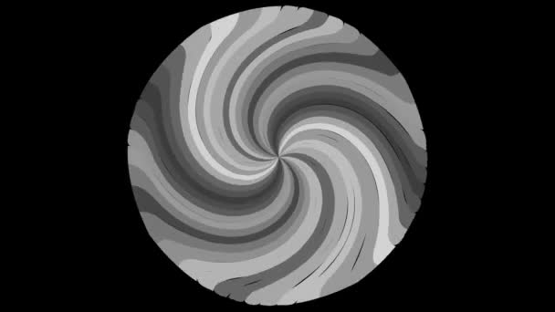 Психоделічні Круги Круглі Смугасті Чорно Білі Лінії Скручування Гіпнотичної Обертової — стокове відео