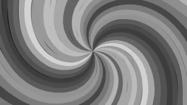 Círculos Psicadélicos Linhas Brancas Pretas Listradas Redondas Girando Hipnótico Rotação — Vídeo de Stock