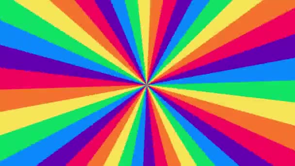 Ilusión Óptica Psicodélica Del Espectro Fondo Animado Hipnótico Arco Iris — Vídeo de stock