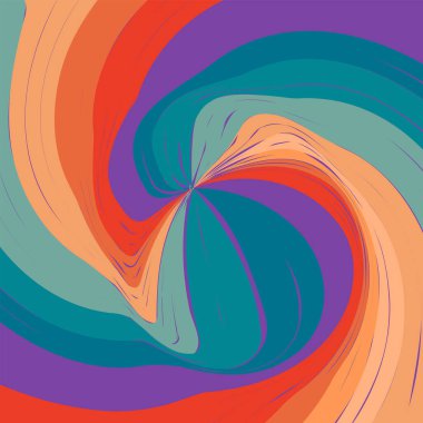 1970 Wavy Girdap deseni Turuncu ve Pembe renklerde. 70 'ler Tarzı, Harika Arkaplan, Duvar Kağıdı, Yazdırma. Düz, Hippi Estetiği