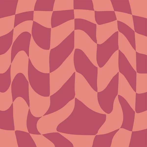 1970 Wavy Swirl Naadloos Patroon Oranje Roze Kleuren Seventies Stijl — Stockvector