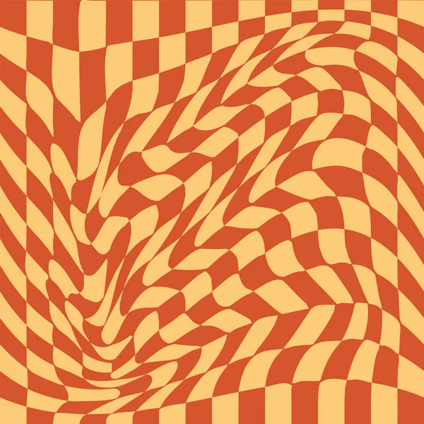 1970 Wavy Swirl Patrón Sin Costuras Colores Naranja Rosa Estilo — Vector de stock