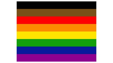 Philadelphia Gurur Bayrağı, LGBT topluluğu. Düz dizayn. Şehir kültürü duvar kâğıdı ve arka plan. Homoseksüel gurur.