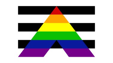 Heteroseksüel müttefikler gurur bayrağı. LGBT topluluk bayrağı