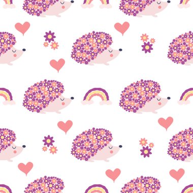 Kirpi çiçeği, iğne yerine çiçek. Çiçekleri ve şirin kirpileri olan kusursuz çocuksu çiçek deseni.