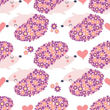 Kirpi çiçeği, iğne yerine çiçek. Çiçekleri ve şirin kirpileri olan kusursuz çocuksu çiçek deseni.