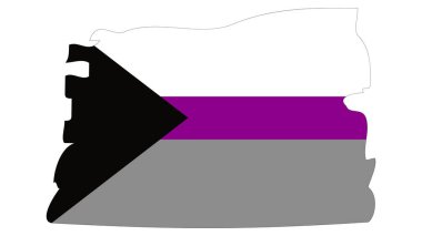 LGBT yarı seks bayrağı. demiseksüel bayrak amblemi grafiksel resim şablon tasarımı