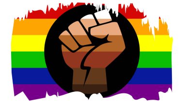 QTPOC, QPOC lgbt flag. for people who are non-Caucasian meaning QTPOC includes Black, Latinx, Asian, Indigenous and other communities clipart