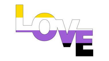 İkili gurur olmayan topluluk bayrağı, LGBT sembolü. Cinsel azınlık kimliği