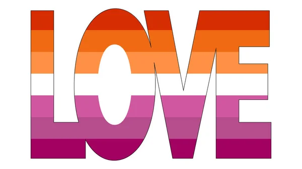 レズビアンの旗のイラスト レズビアンプライドフラグのアイコン — ストックベクタ