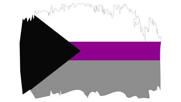 Лгбт Демісексуальний Прапор Демісексуальний Прапор Емблема Графічний Елемент Дизайн Шаблону — стоковий вектор