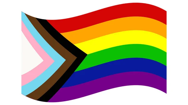 Nuova Bandiera Dell Orgoglio Diritti Lgbtq Bandiera Progressiva Dell Orgoglio — Vettoriale Stock