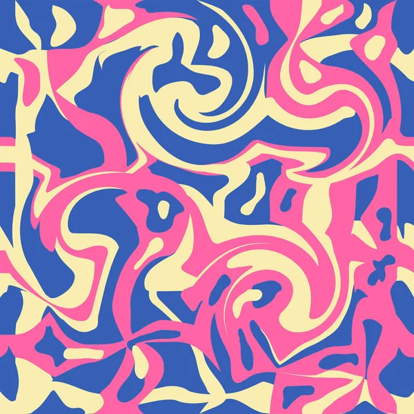 Wavy Swirl Seamless Pattern 1970 Году Стиль Семидесятых Крутой Фон — стоковый вектор