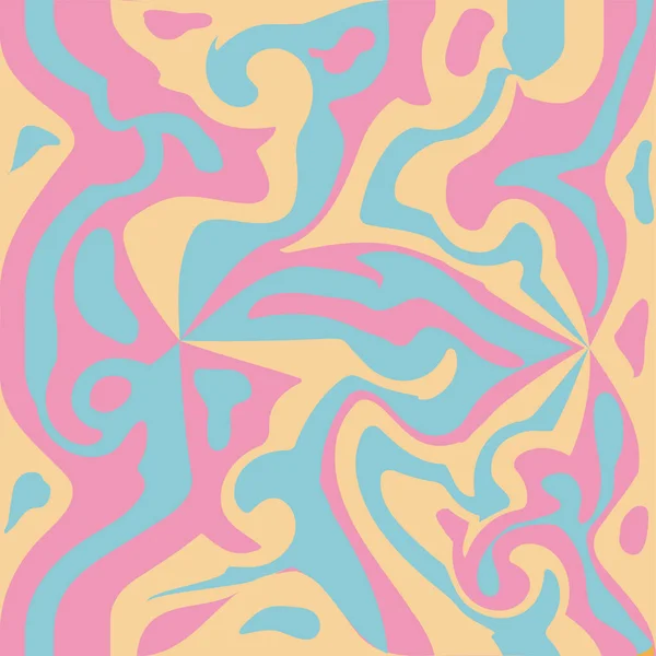 Wavy Swirl Seamless Pattern 1970 Году Стиль Семидесятых Крутой Фон — стоковый вектор