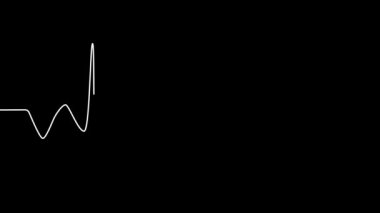 Self kalp atışları ve kalp atışları çiziyor, aşkı simgeliyor. Siyah arkaplanda kalp ritminin grafiği olan elektrokardiyogram tıbbi ekran