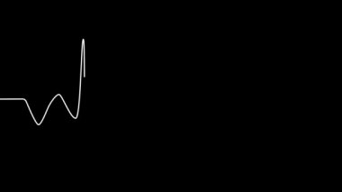 Self kalp atışları ve kalp atışları çiziyor, aşkı simgeliyor. Siyah arkaplanda kalp ritminin grafiği olan elektrokardiyogram tıbbi ekran