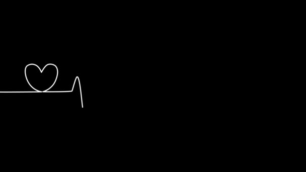 Эго Чертит Линии Сердцебиения Сердца Произнося Любовь Электрокардиограмма Медицинский Экран — стоковое видео