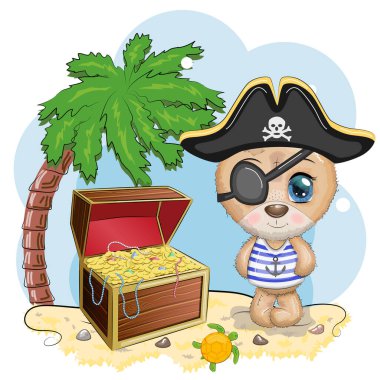 Oyuncak ayı korsanı, oyunun çizgi film karakteri, bandana takmış vahşi bir hayvan ve kafataslı, göz bandı takmış bir şapka. Parlak gözlü ve hazine sandıklı bir karakter.