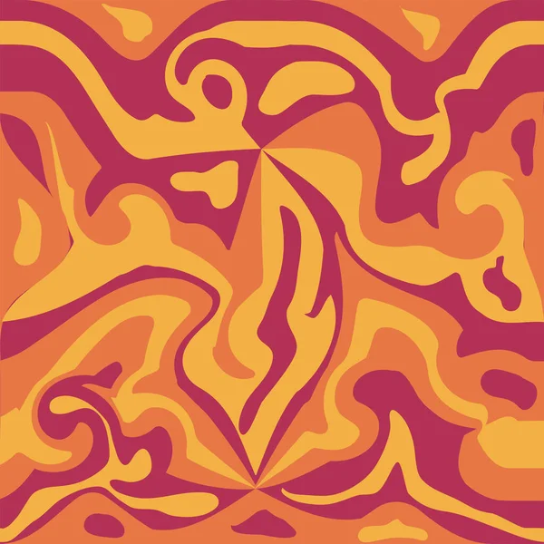 Wavy Swirl Seamless Pattern 1970 Style Des Années Soixante Dix — Image vectorielle