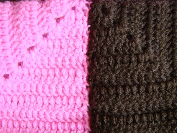 Crochet Texture Colorful Squares Pattern Crochet Knit Squares Multi Coloured — Photo
