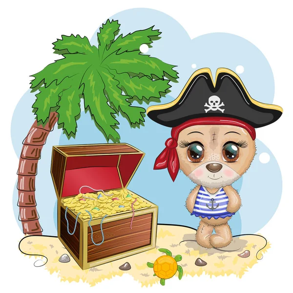 Oyuncak ayı korsanı, oyunun çizgi film karakteri, bandana takmış vahşi bir hayvan ve kafataslı, göz bandı takmış bir şapka. Parlak gözlü ve hazine sandıklı bir karakter.