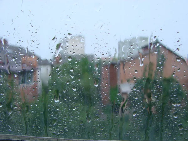 Rainy Days Rain Drops Window Surface Drops Glass — Photo