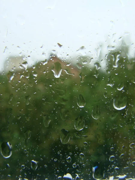 Rainy Days Rain Drops Window Surface Drops Glass — Photo