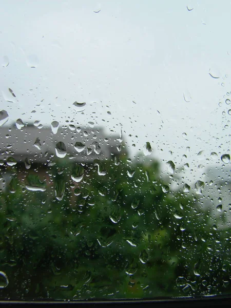 Rainy Days Rain Drops Window Surface Drops Glass — Photo