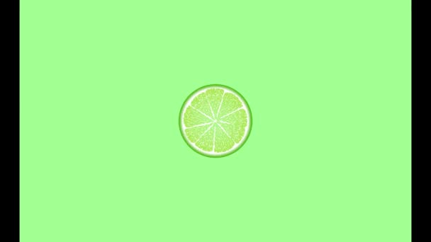 Juicy Lime Circles Spin Appear Disappear Fall Water Orange Red — Stock Video