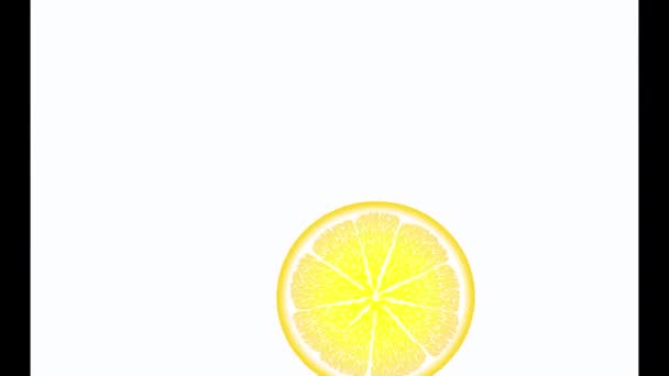 Juicy Lemon Circles Spin Appear Disappear Fall Water Orange Red — Vídeo de Stock