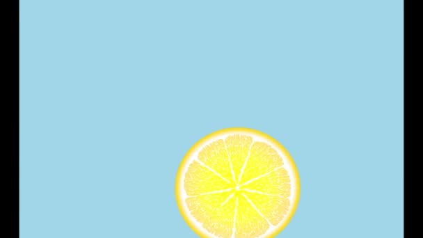 Juicy Lemon Circles Spin Appear Disappear Fall Water Orange Red — Stock videók